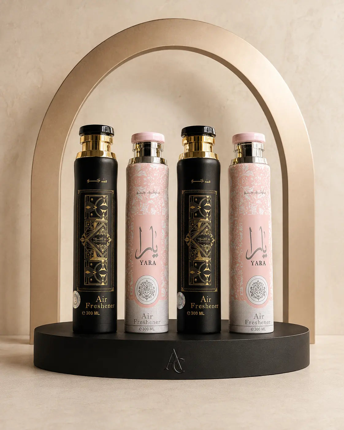 Coffret Brumes Yara & Fakhar — 4 pièces — mise en scène studio AC