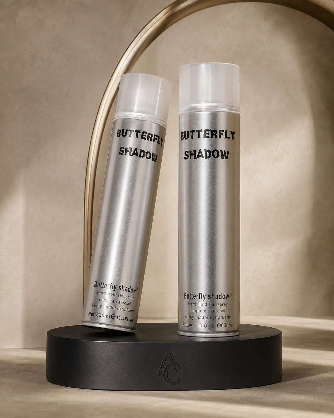 Duo Sprays Silver Finish — mise en scène studio AC