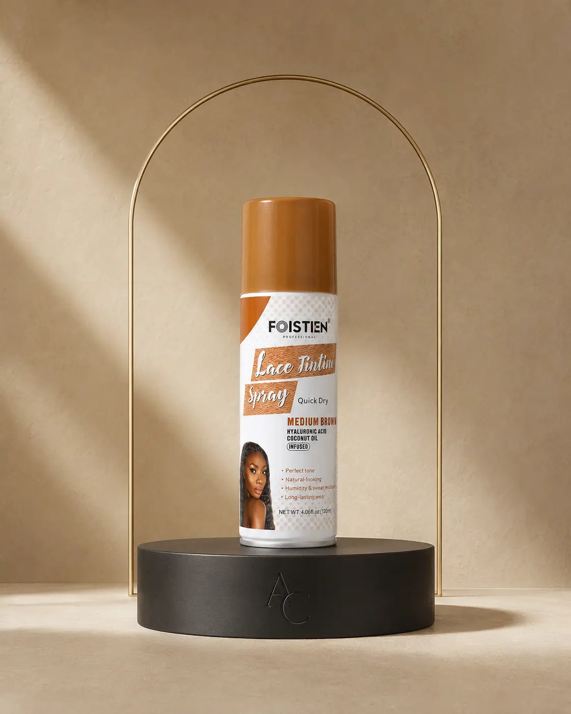 Spray Tint Brown — mise en scène studio AC