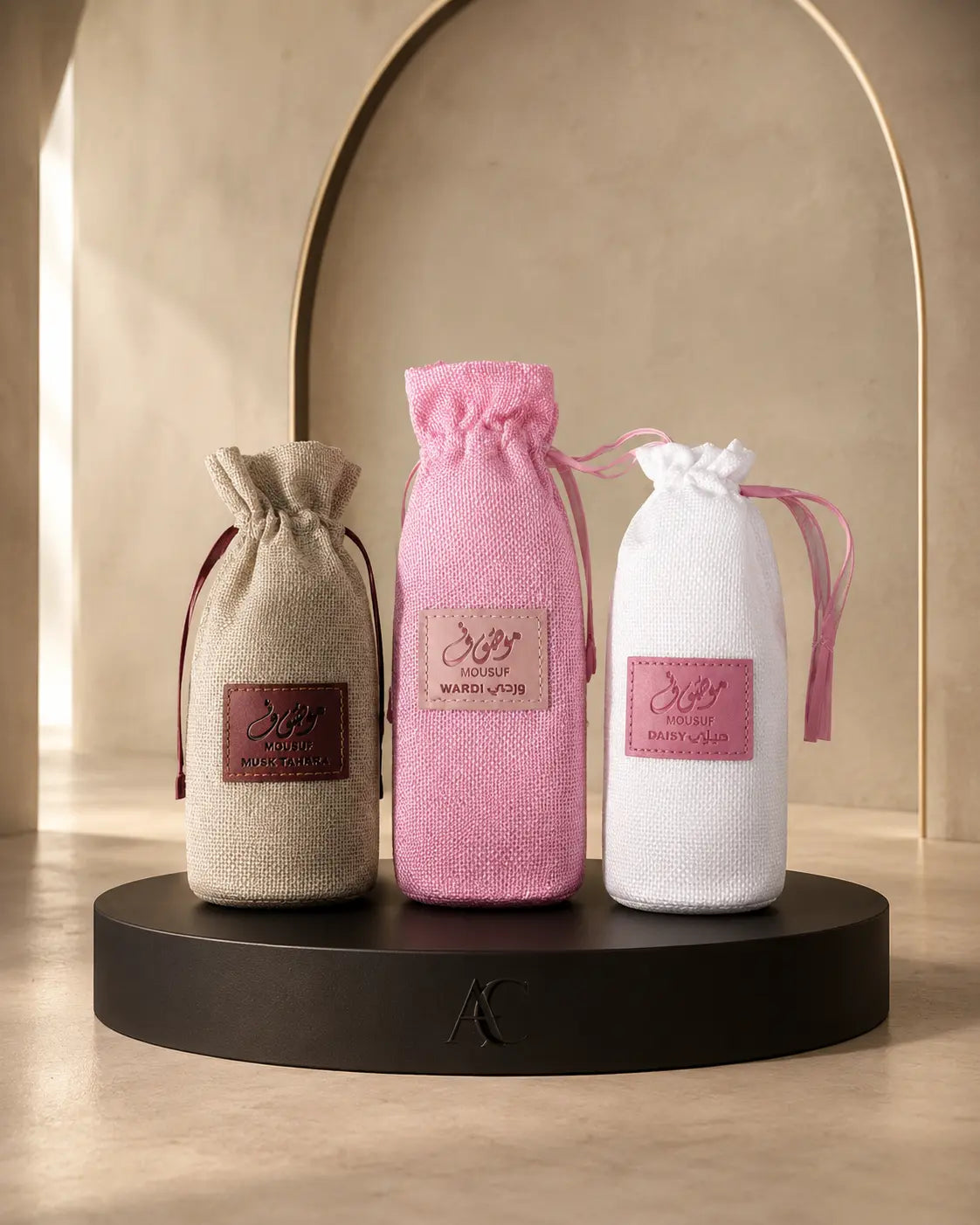Coffret Trio Brumes Nomades — mise en scène studio AC