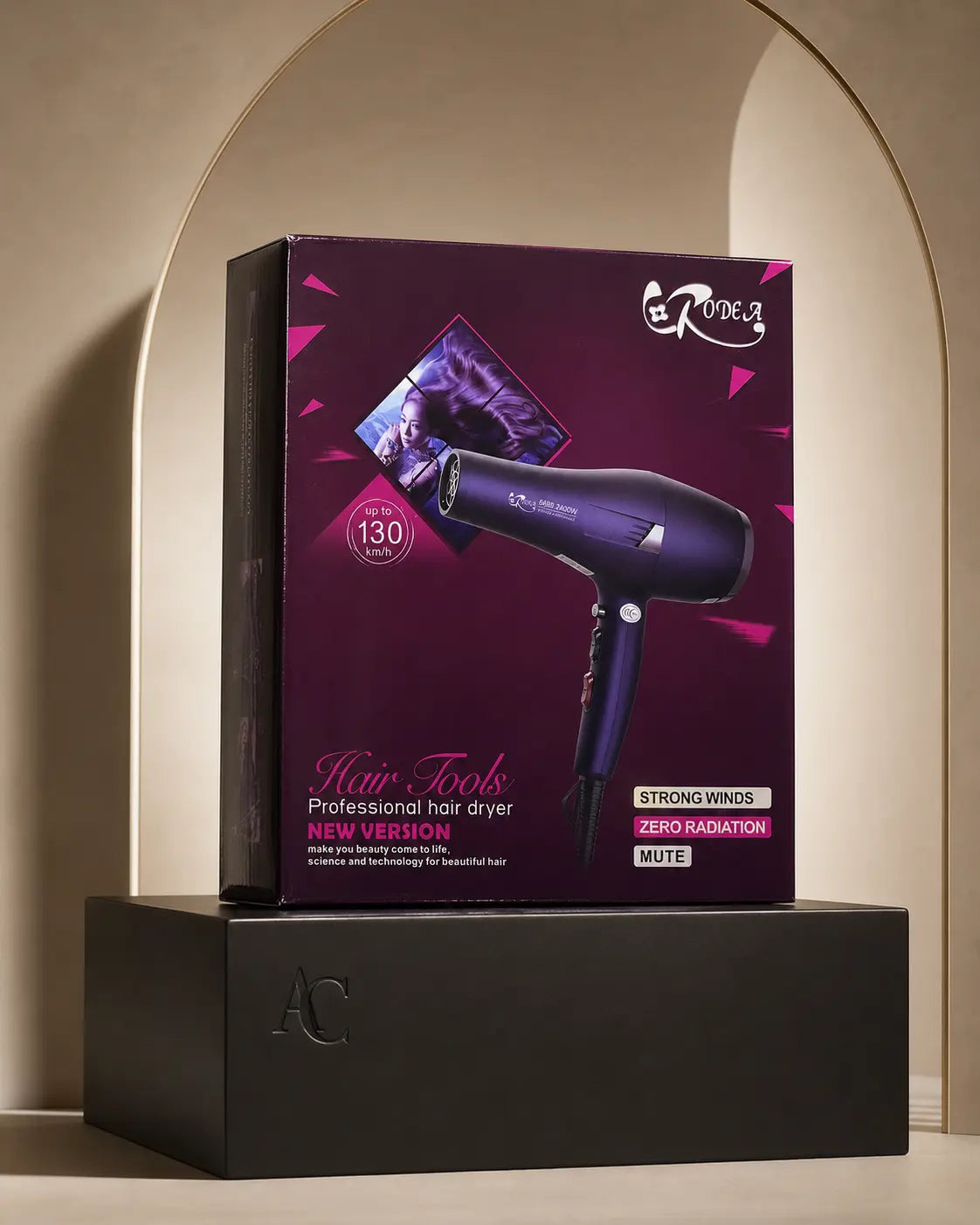 Sèche-Cheveux Professionnel 3000W — mise en scène studio AC