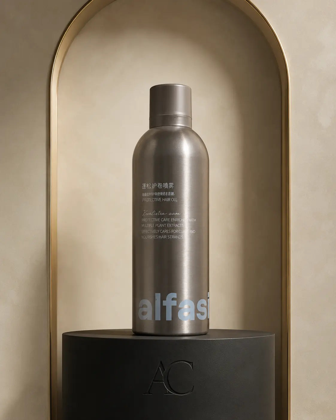 Spray Lustrant Silver — mise en scène studio AC